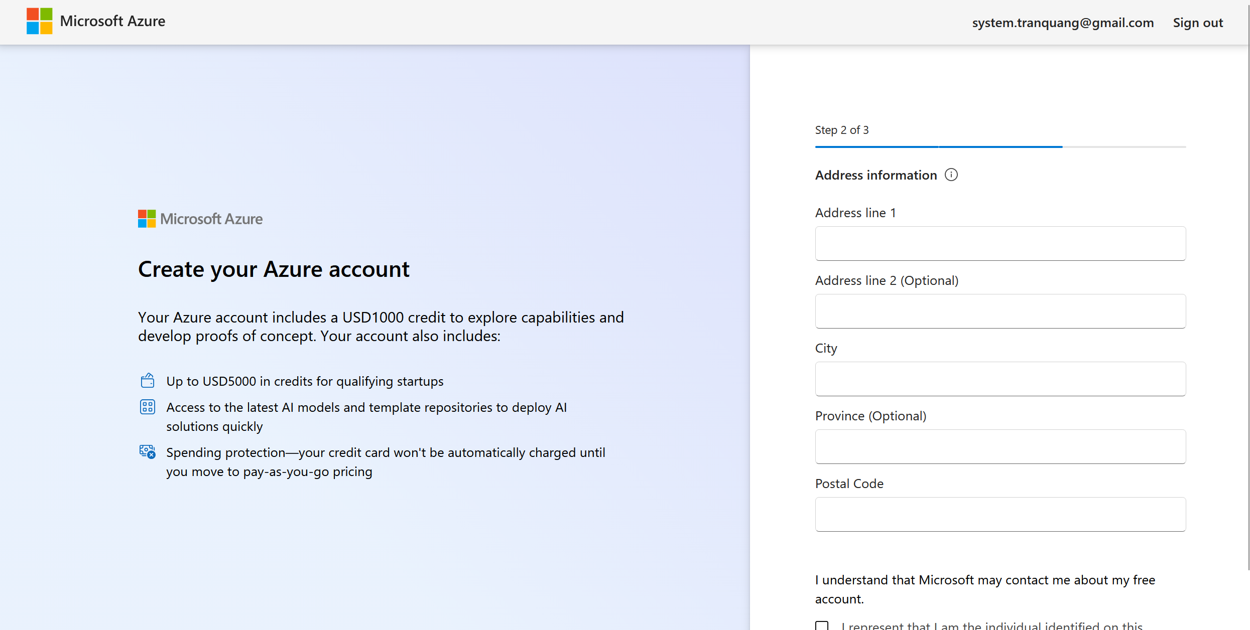 Azure address